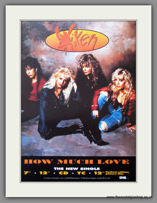 Vixen. How Much Love. 1990  Original Advert (ref AD53281)