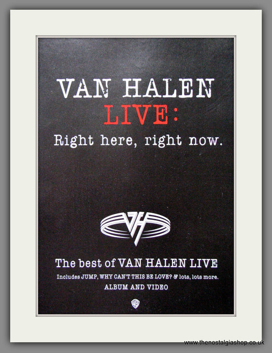 Van Halen. Live Right Here, Right Now. 1993 Original Advert (ref AD53293)