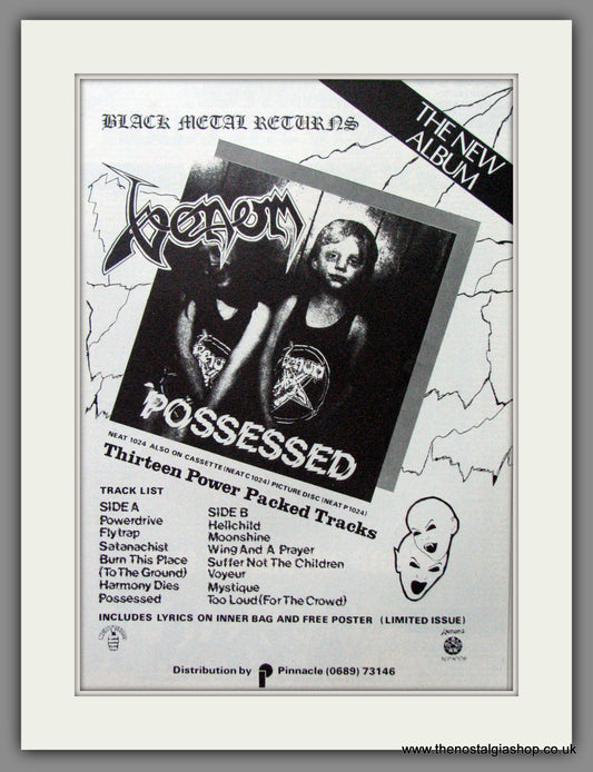 Venom. Possessed. 1985 Original Advert (ref AD53326)