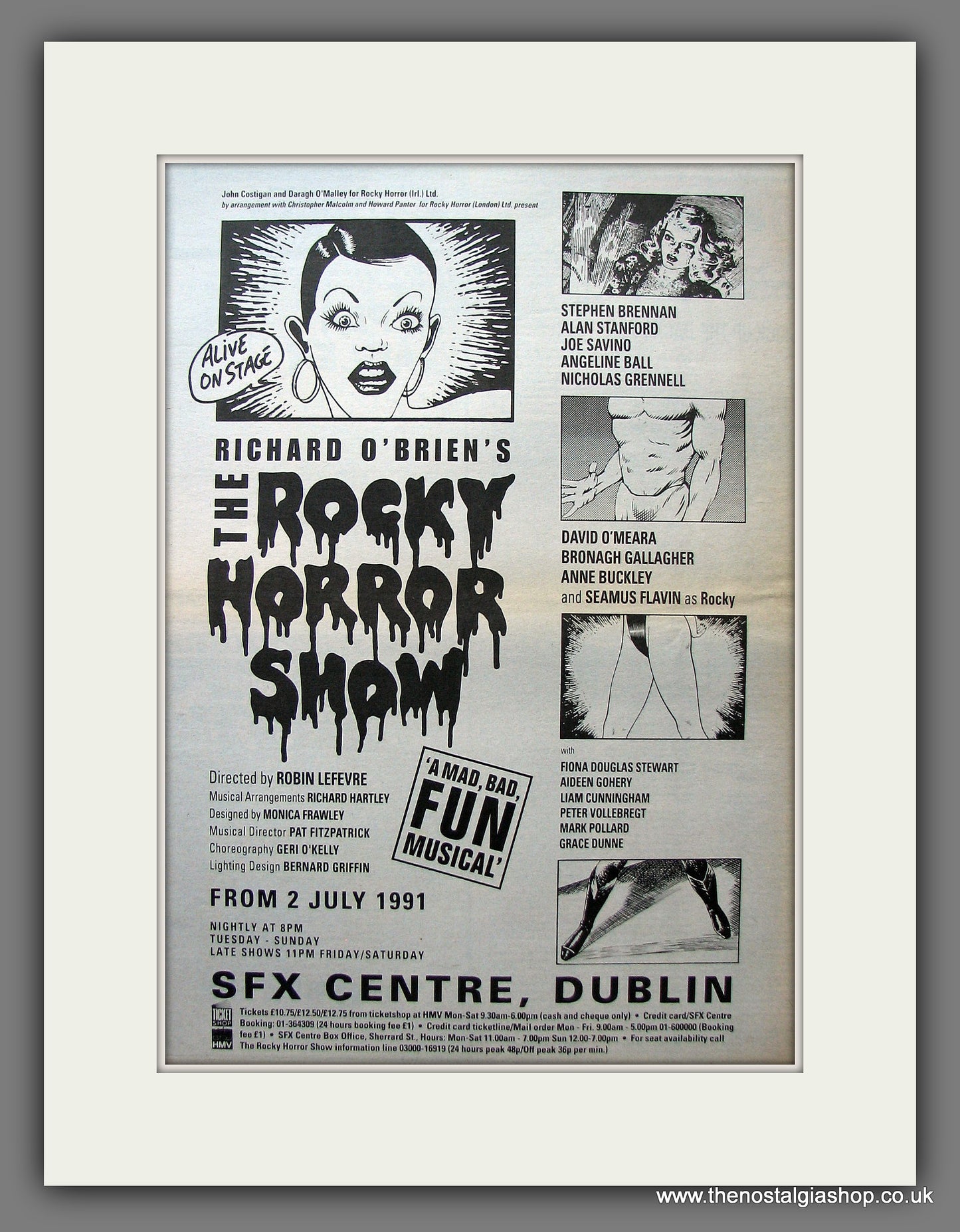 Rocky Horror Show at the SFX Centre Dublin. Vintage Advert 1991 (ref AD13977)