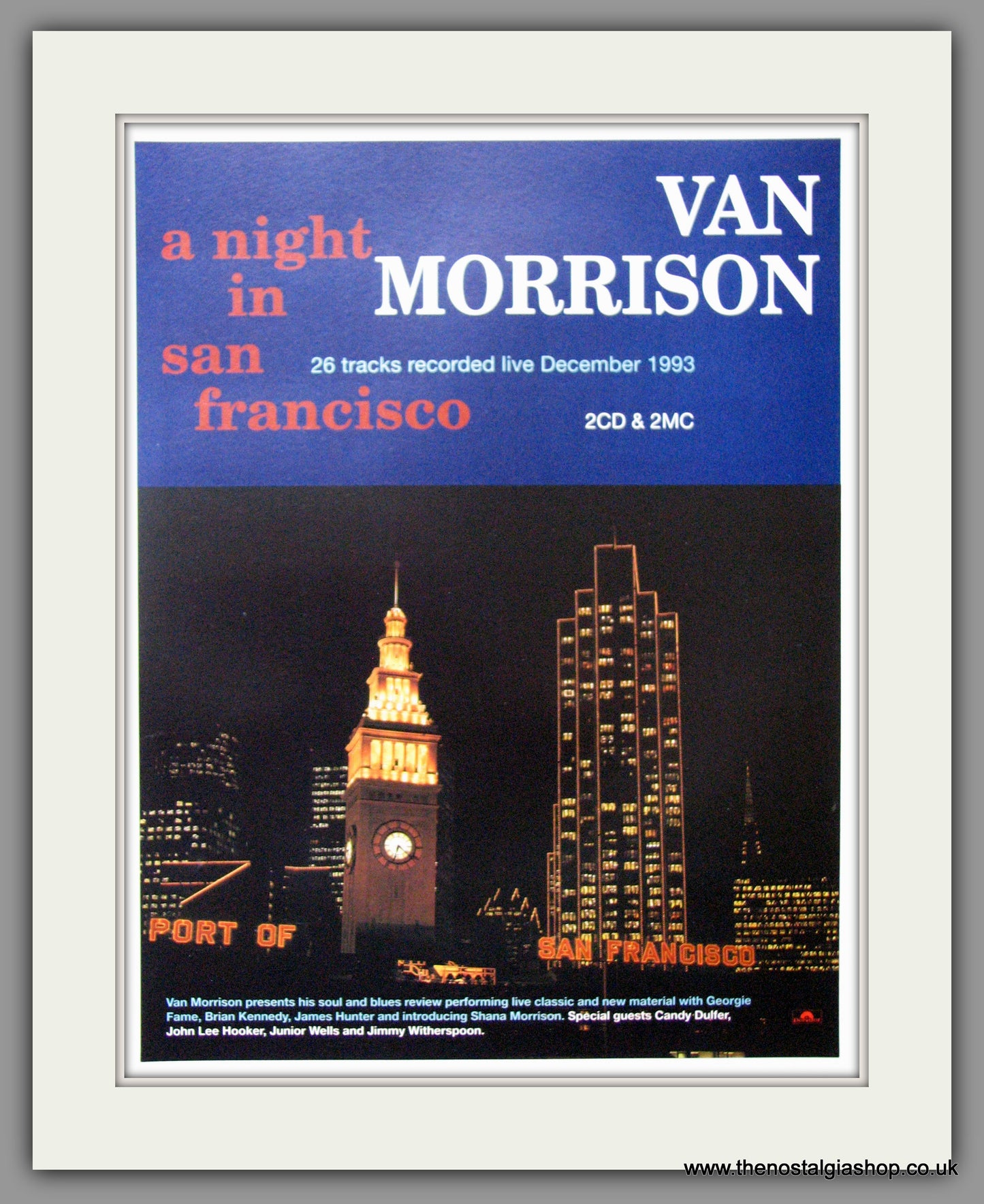 Van Morrison. A Night In San Francisco. Original Advert 1994 (ref AD53335)