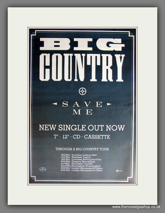 Big Country. Save Me. Vintage Advert 1990 (ref AD14003)