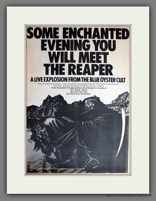 Blue Oyster Cult. Some Enchanted Evening. Vintage Advert 1978 (ref AD14009)