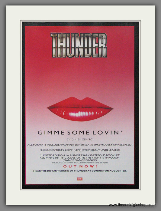 Thunder Gimme Some Lovin' 1990 Original Advert (ref AD52371)