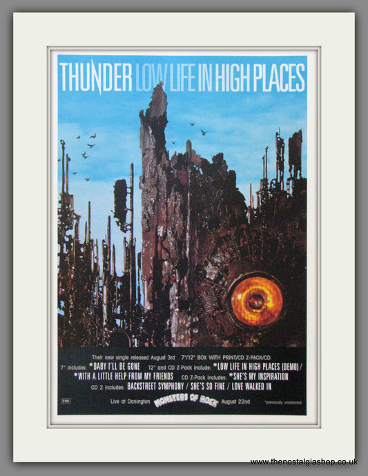 Thunder Low Life In High Places. 1992 Original Advert (ref AD52377)