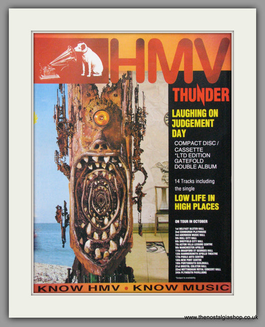 Thunder Laughing On Judgement Day Tour Dates. 1992 Original Advert (ref AD52378)