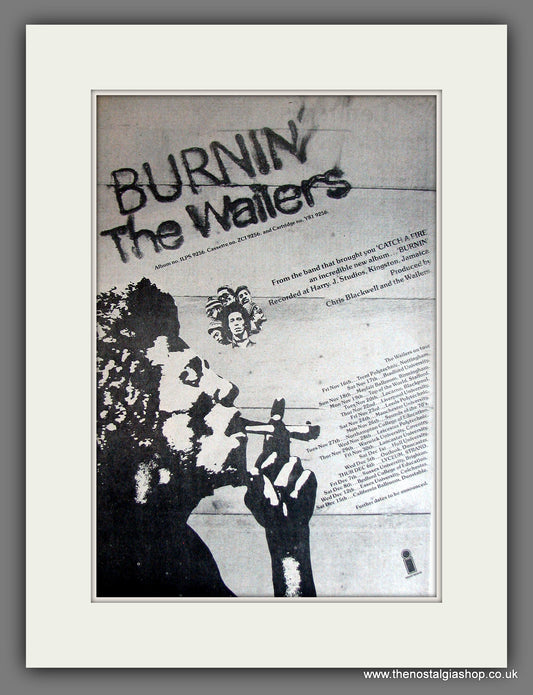 Wailers (The) On Tour Burnin'. Vintage Advert 1973 (ref AD14021)