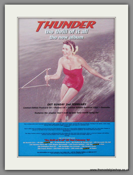 Thunder The Thrill Of It All. 1996 Original Advert (ref AD52383)