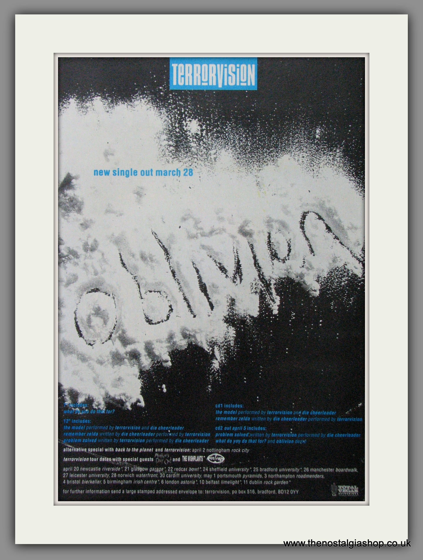 Terrorvision Oblivion. 1994 Original Advert (ref AD52433)