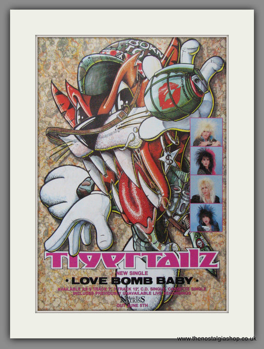 Tigertailz. Love Bomb Baby. Original Advert 1989 (Ref AD52497)