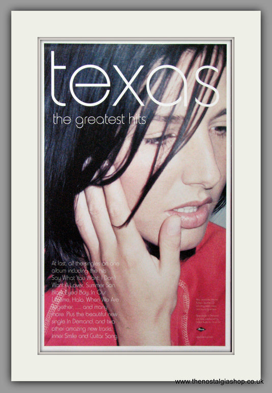 Texas. The Greatest Hits. Original Advert 2000 (Ref AD52505)