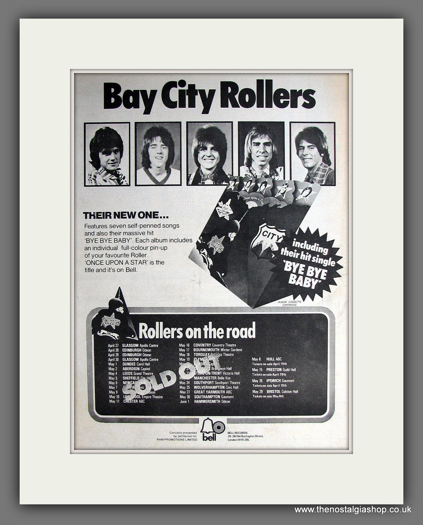 Bay City Rollers On Tour. Vintage Advert 1975 (ref AD14067)