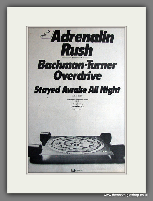 Bachman Turner Overdrive, Stayed Awake All Night. Vintage Advert 1973 (ref AD14073)