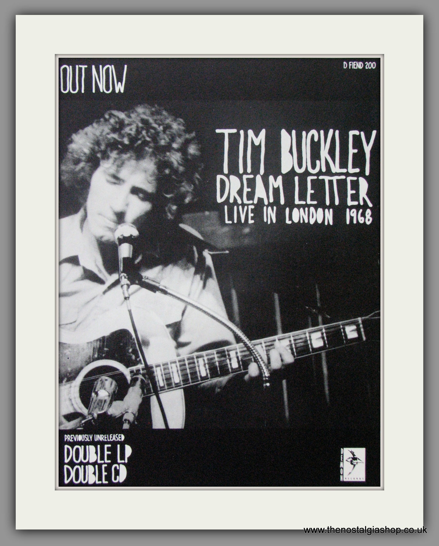 Tim Buckley Dream Letter Live In London. 1968 Original Advert (ref AD52711)