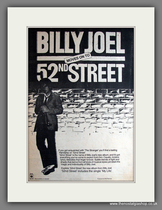 Billy Joel 52nd Street. Vintage Advert 1978 (ref AD14083)