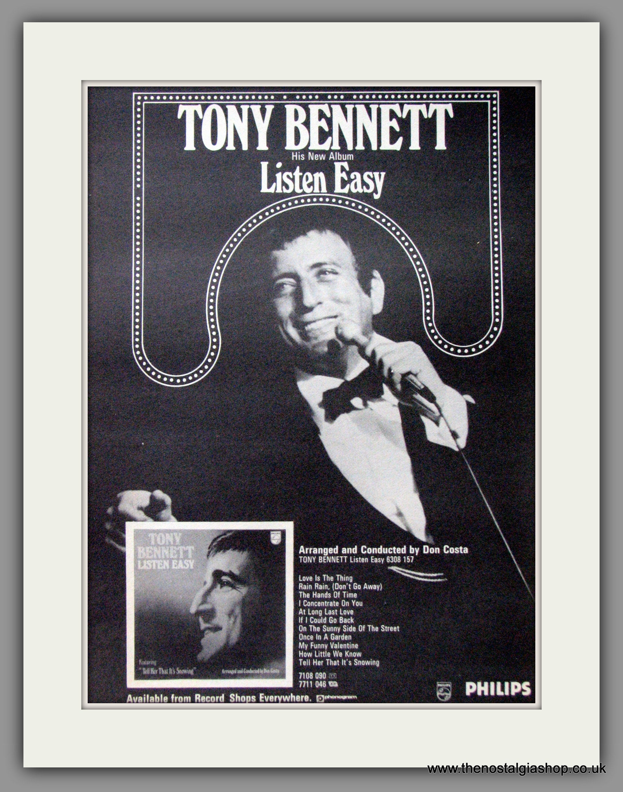 Tony Bennett, Listen Easy. 1973 Original Advert (ref AD52718) – The ...