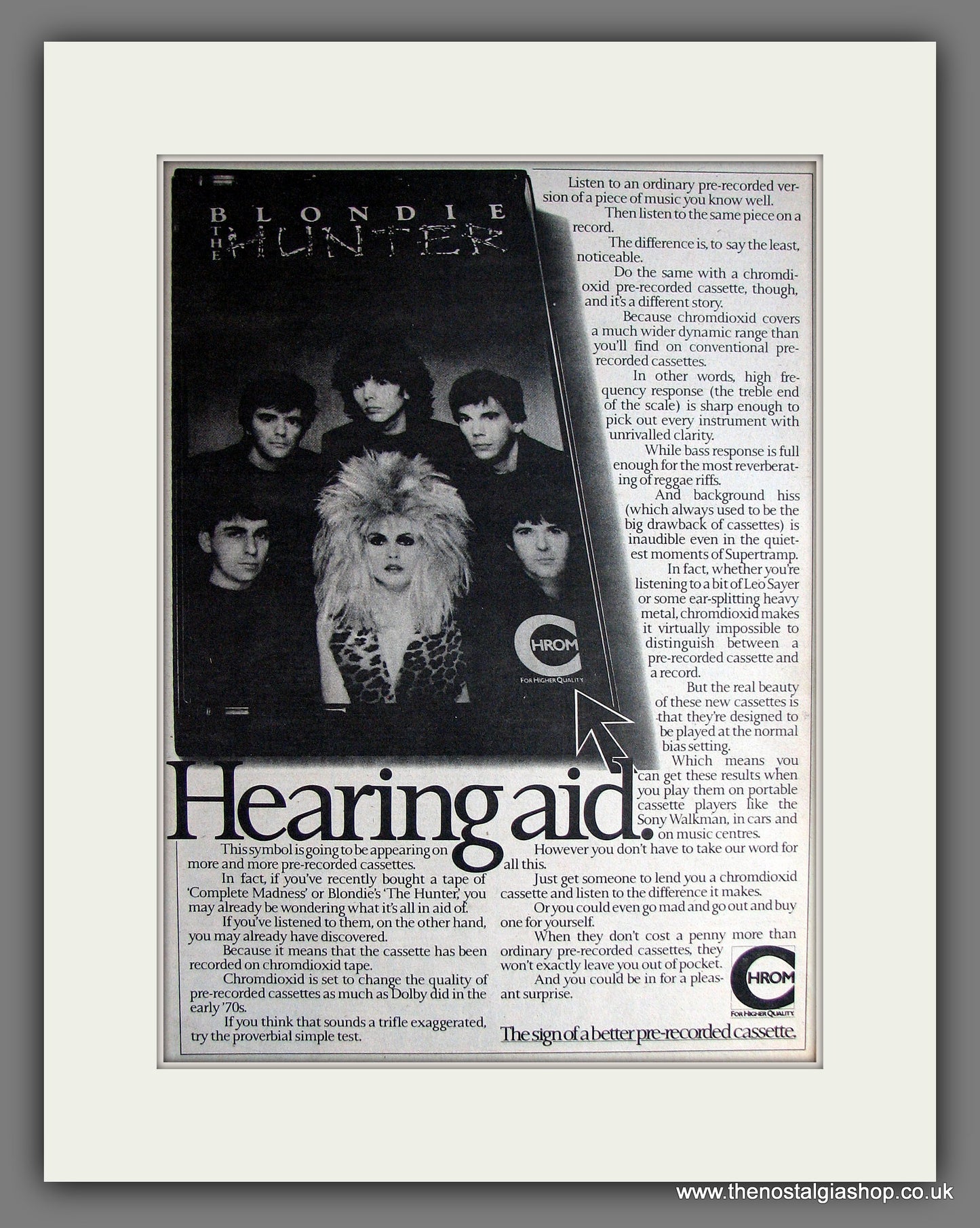 Blondie The Hunter. Vintage Advert 1982 (ref AD14094)