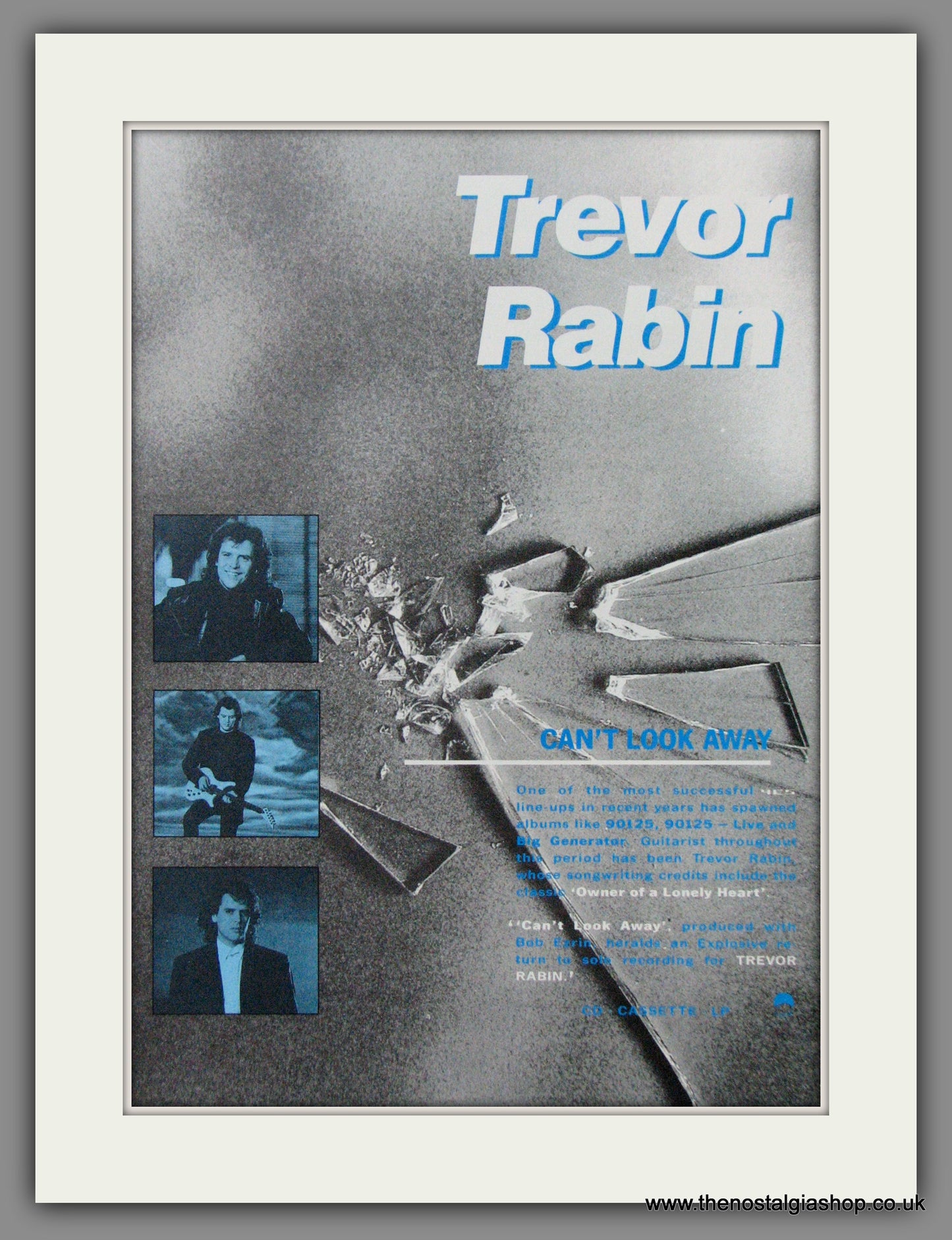 Trevor Rabin, Can't Look Away. 1989 Original Advert (ref AD52772)