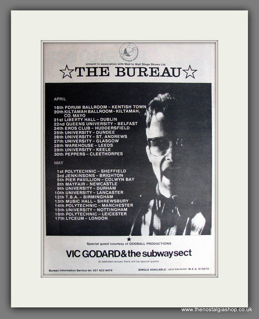 Bureau (The) Tour Dates. Vintage Advert 1981 (ref AD14100)