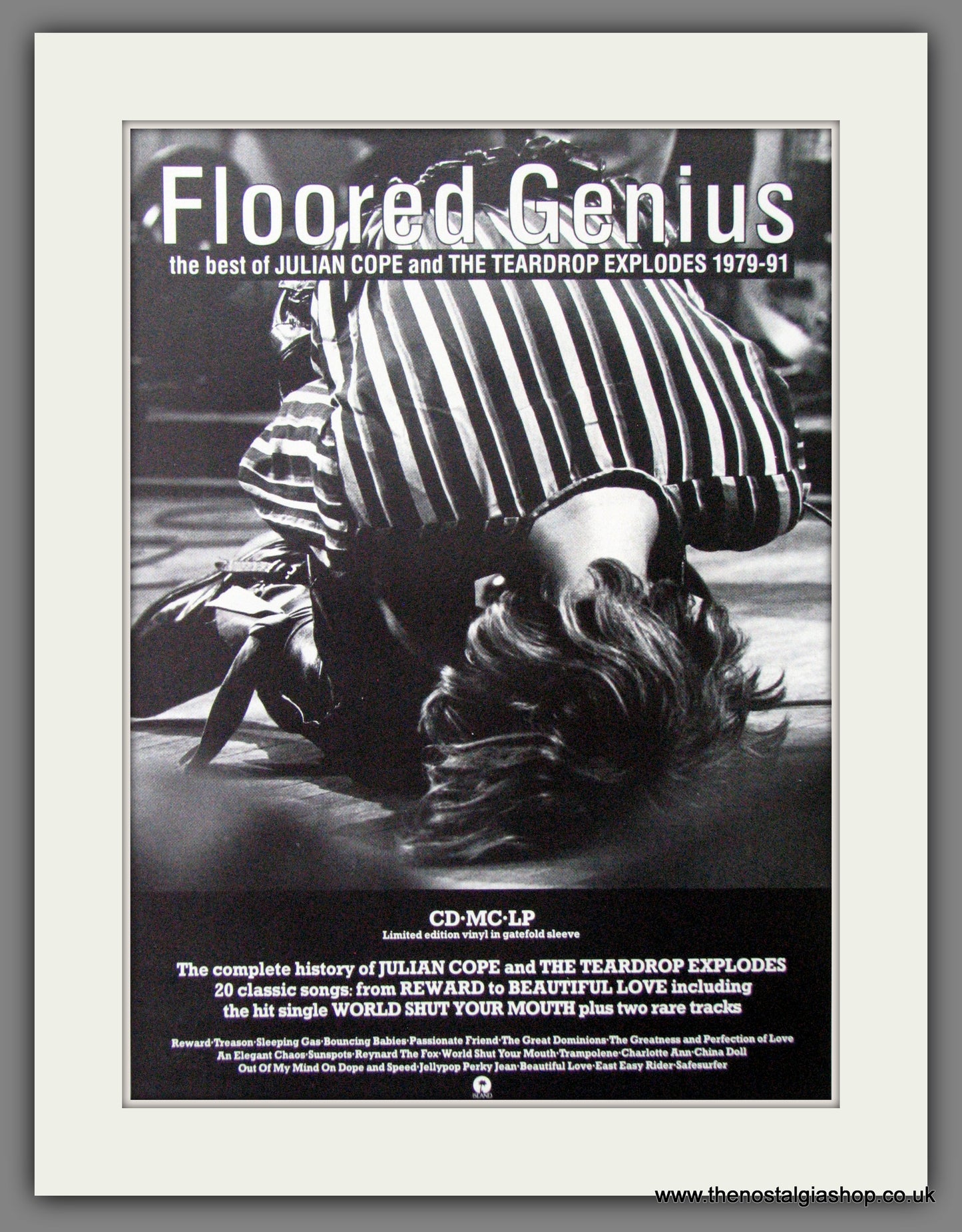 The Teardrop Explodes And Julian Cope, Floored Genius. 1992 Original Advert (ref AD52780)