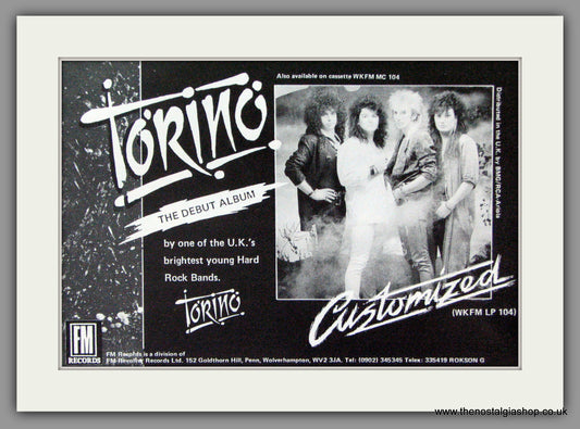 Torino, The Debut Album Customized. 1988 Original Advert (ref AD52788)