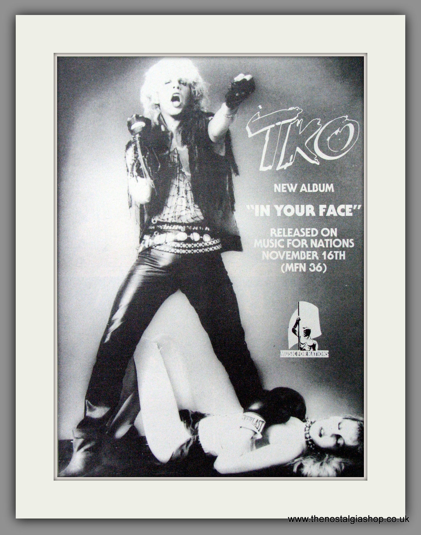 TKO, In Your Face. 1984 Original Advert (ref AD52822)