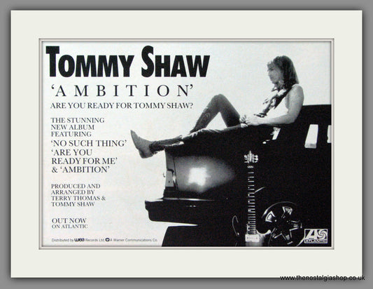 Tommy Shaw, Ambition. 1987 Original Advert (ref AD52825)