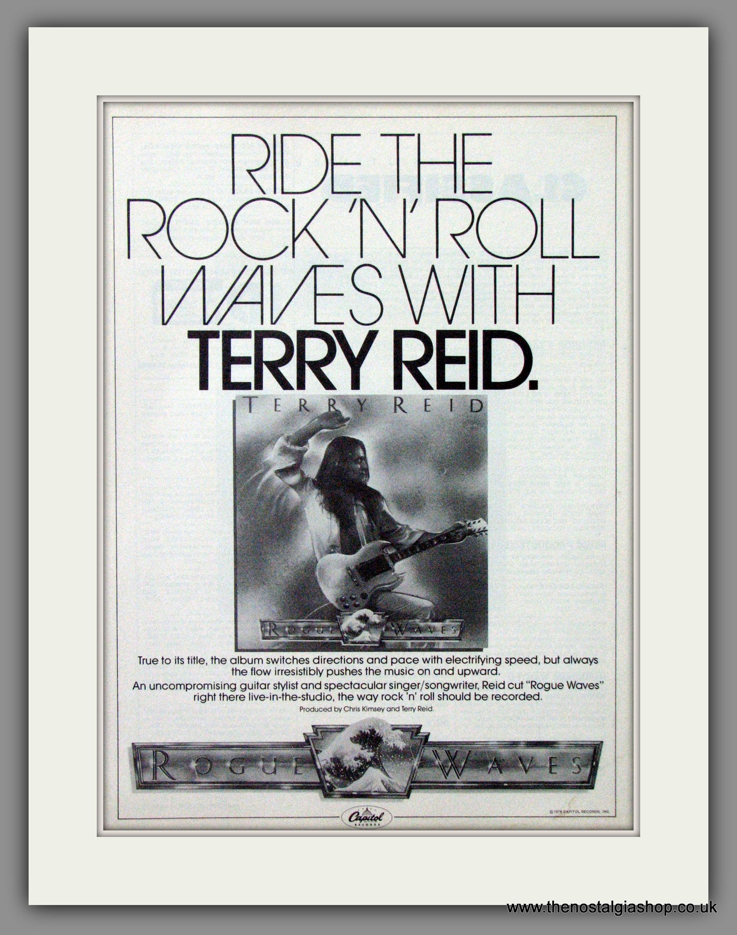 Terry Reid, Rogue Waves. 1979 Original Advert (ref AD52829)