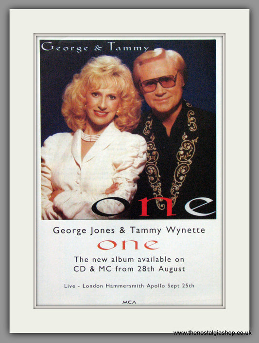 George Jones & Tammy Wynette, One. 1995 Original Advert (ref AD52838)