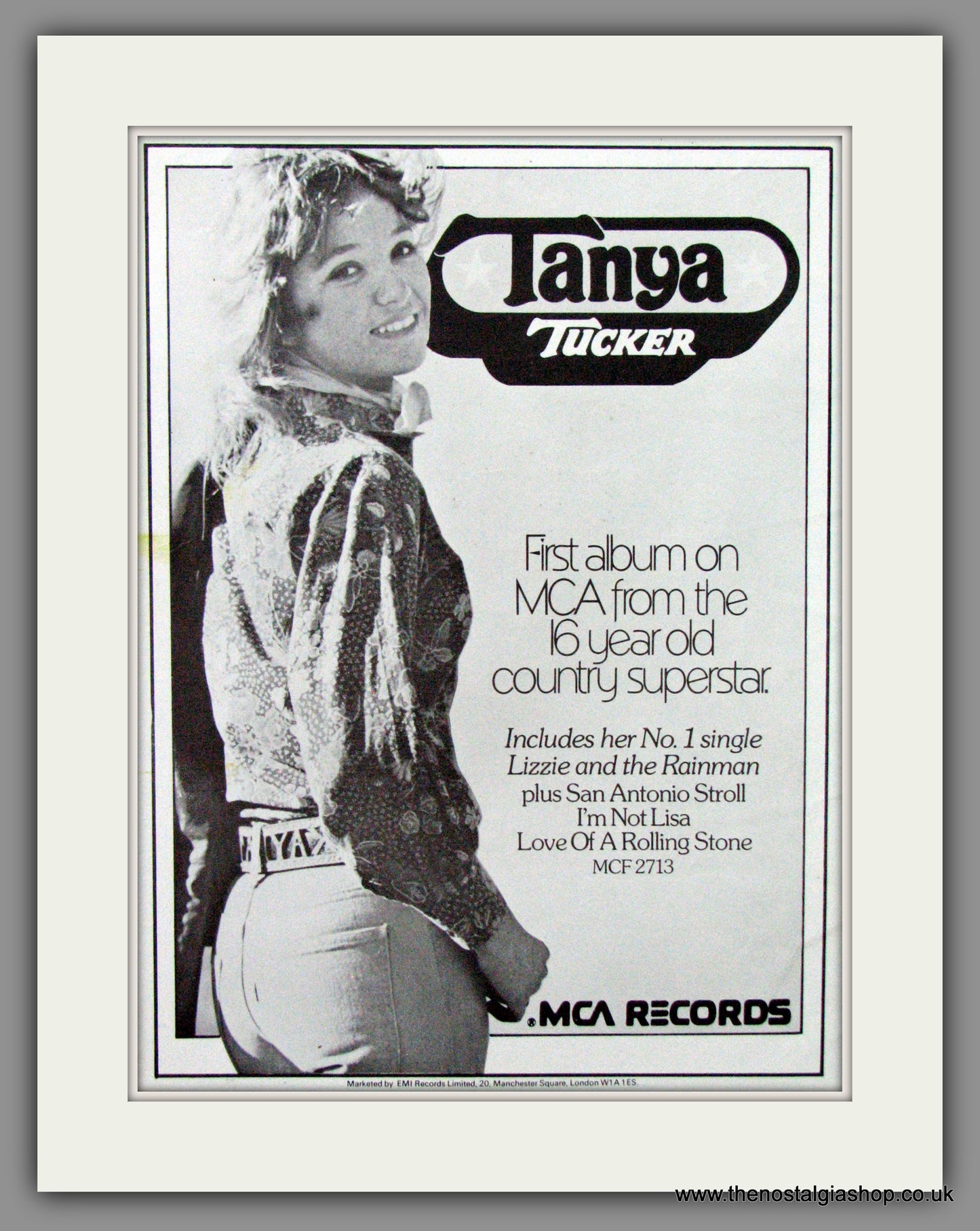 Tanya Tucker, First Album. 1975 Original Advert (ref AD52884)