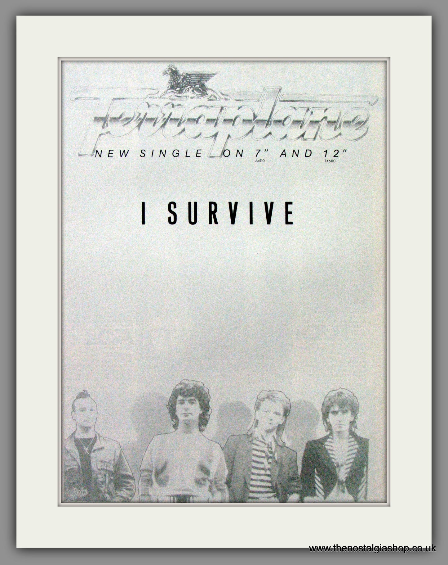 Terraplane, I Survive. 1985 Original Advert (ref AD52890)