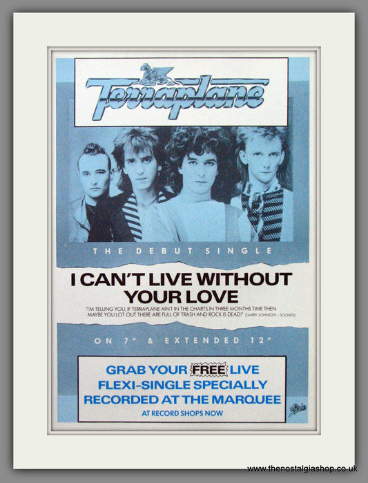 Terraplane, I Can't Live Without Your Love. 1985 Original Advert (ref AD52891)