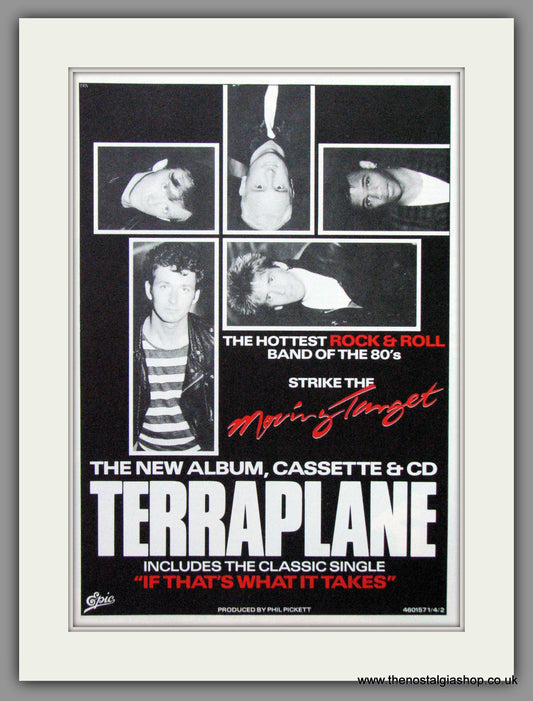 Terraplane, Moving Target. 1987 Original Advert (ref AD52892)