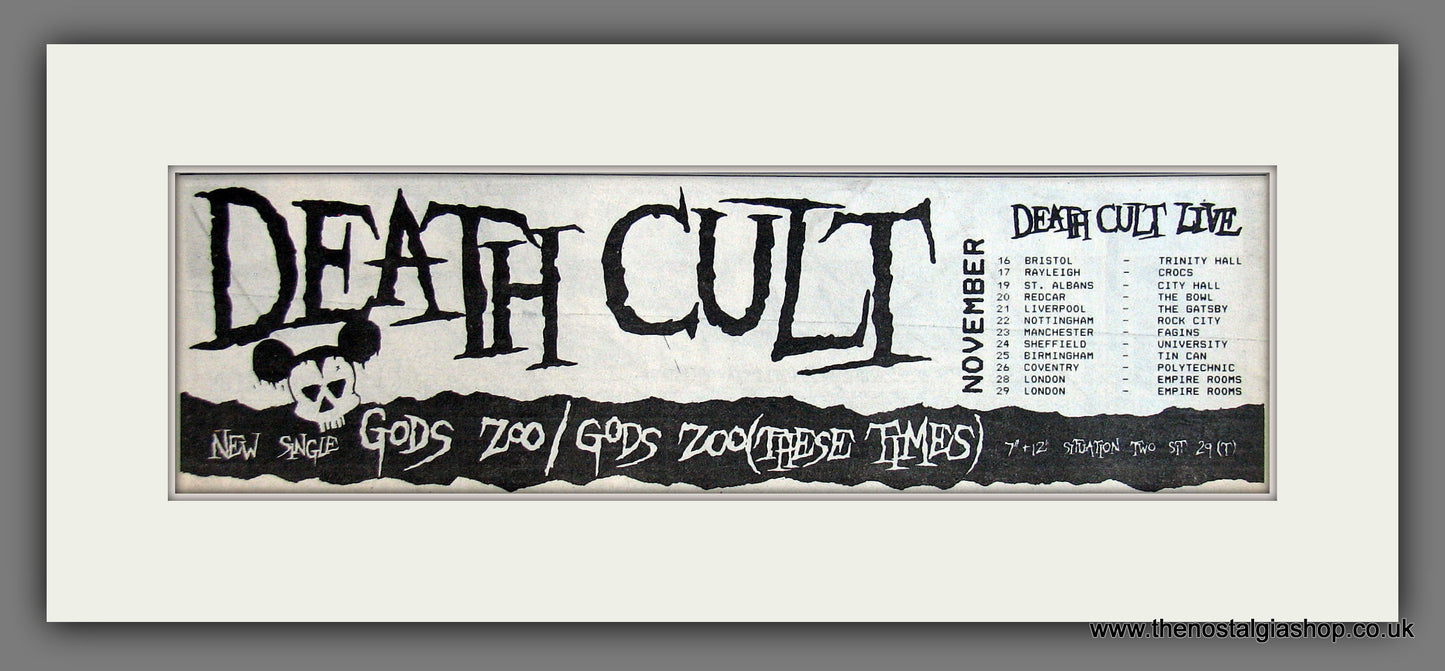 Death Cult. Gods Zoo. UK Tour. Original Advert 1983 (ref AD400025)