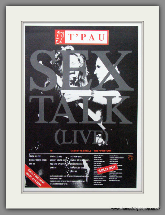 T'Pau, Sex Talk (Live). 1988 Original Advert (ref AD52898)