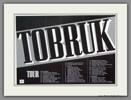 Tobruk Tour Dates. 1984 Original Advert (ref AD53001)