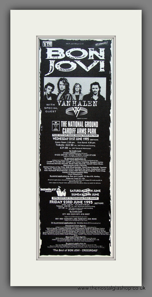 Bon Jovi. UK Shows. Original Advert 1995 (ref AD400037)