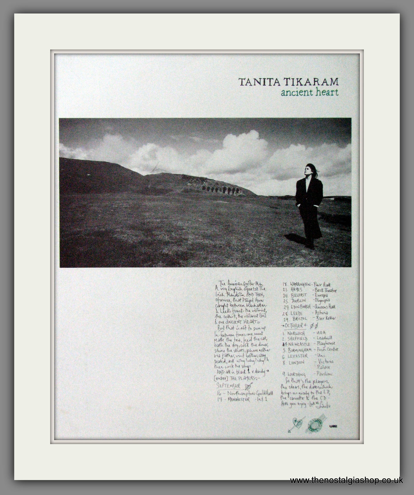 Tanita Tikaram, Ancient Heart. 1988 Original Advert (ref AD53012)