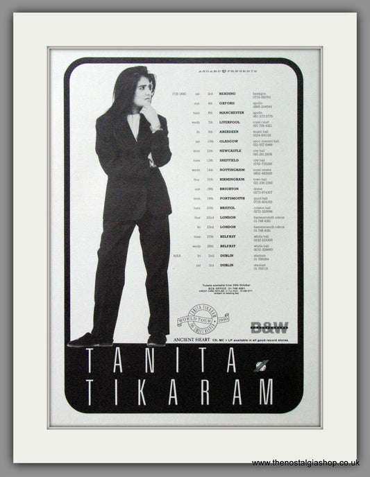 Tanita Tikaram, Tour Dates. 1989 Original Advert (ref AD53015)