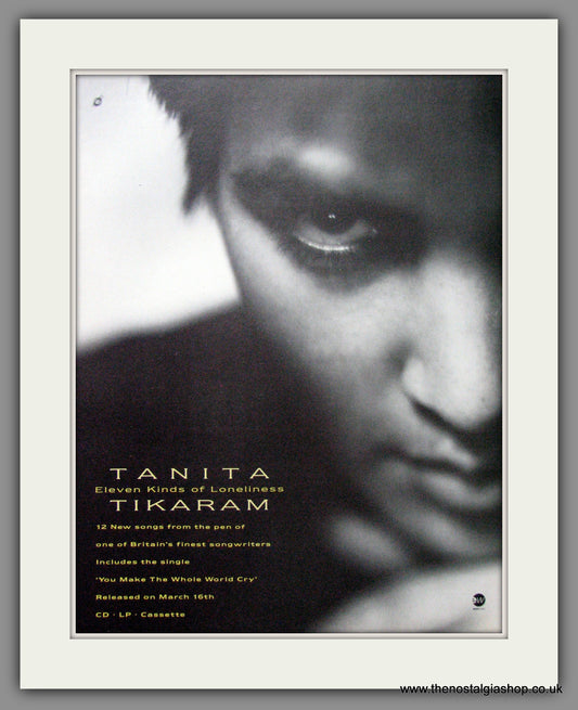 Tanita Tikaram, Eleven Kinds Of Loneliness. 1992 Original Advert (ref AD53016)