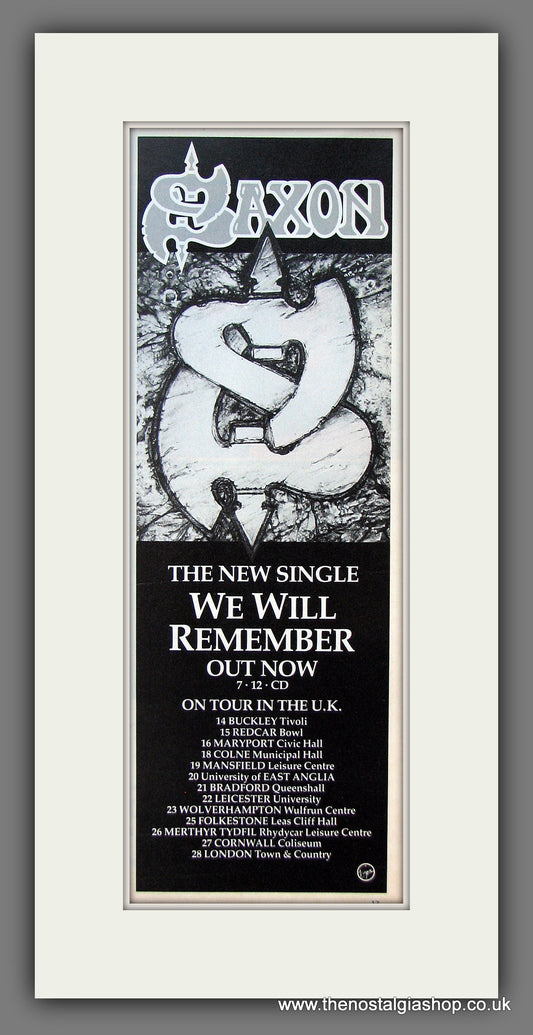 Saxon. We Will Remember. Original Advert 1991 (ref AD400059)