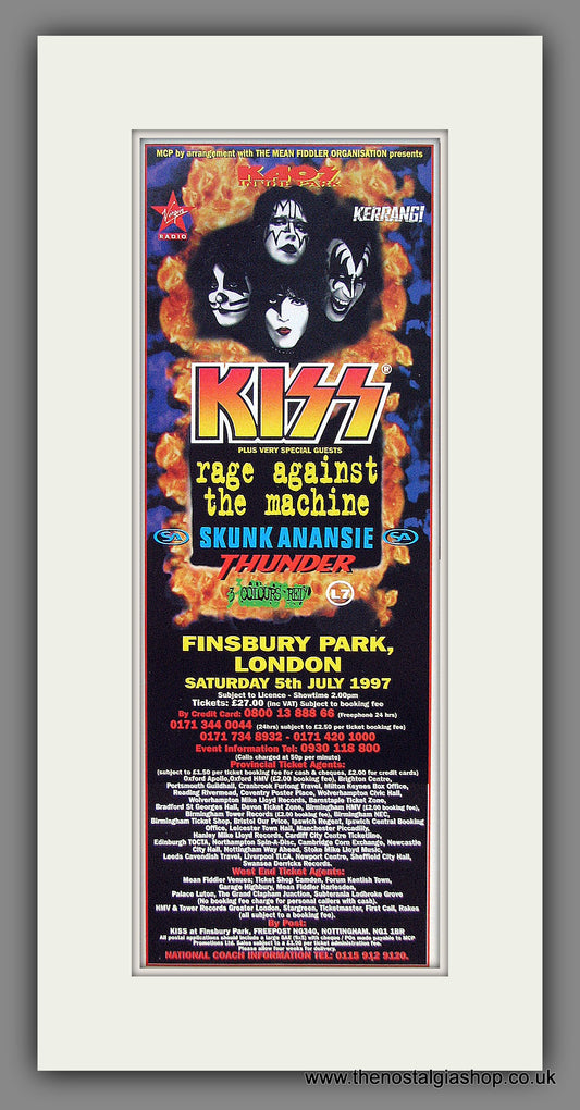 Kiss. Finsbury Park. Original Advert 1997 (ref AD400062)