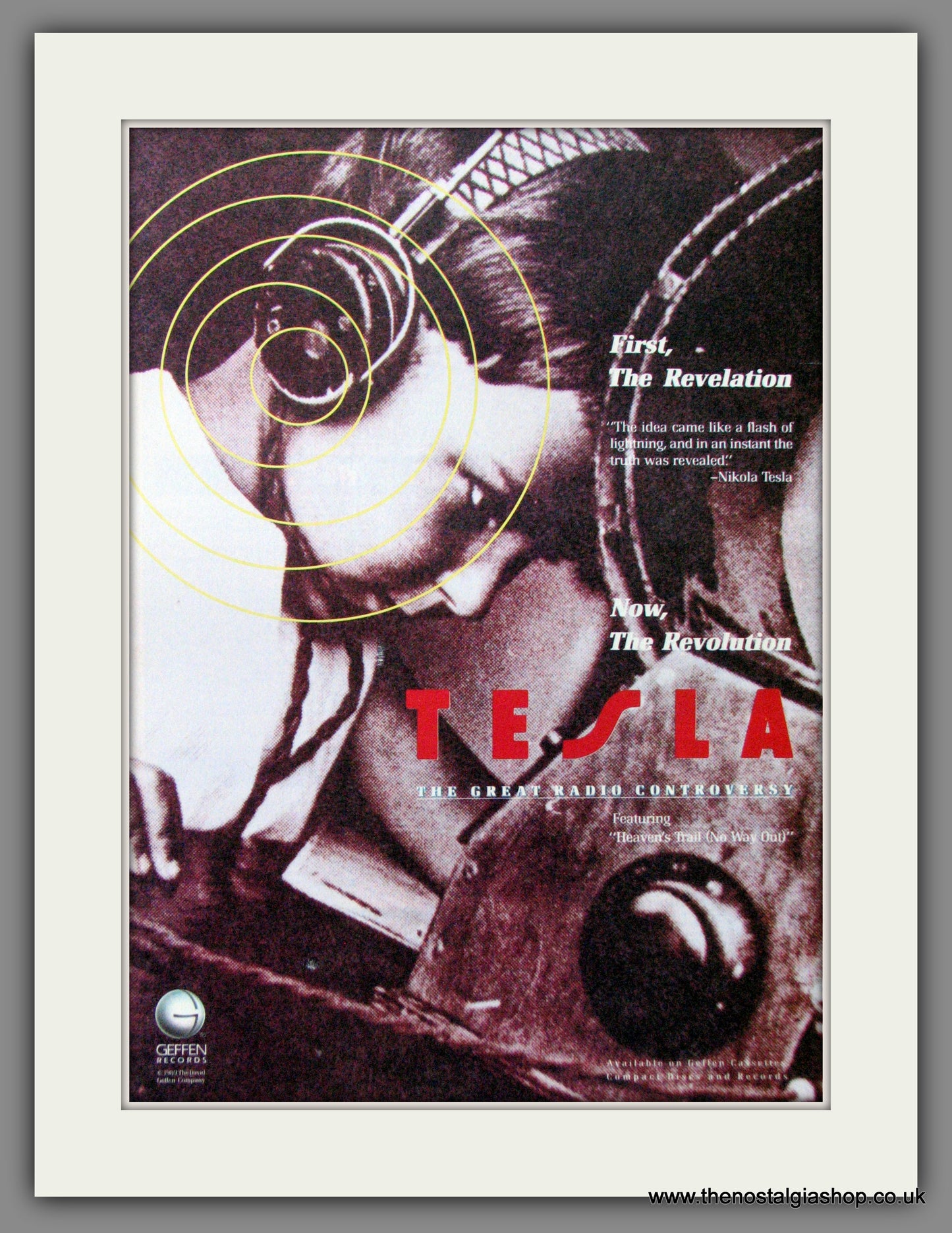 Tesla, The Great Radio Controversy. 1989 Original Advert (ref AD53080)