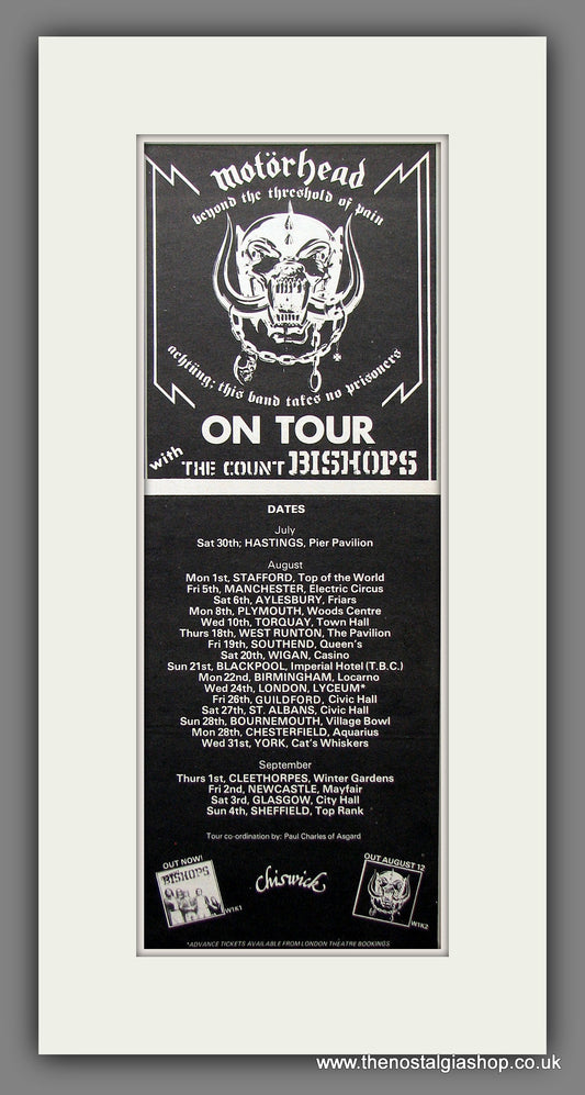 Motorhead UK Tour '77. Original Advert 1977 (ref AD200150)