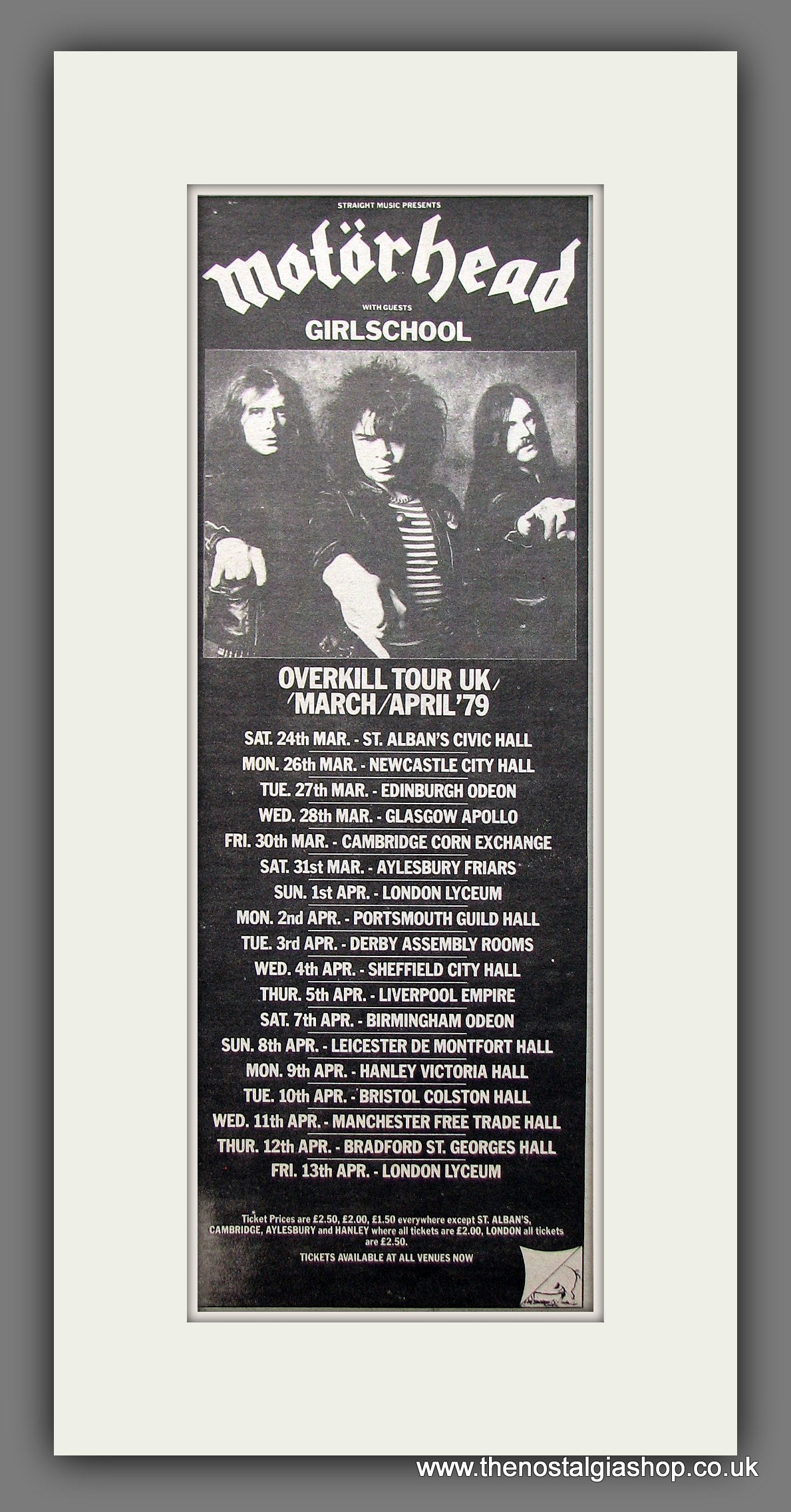 Motorhead UK Tour '79. Original Advert 1979 (ref AD200151)