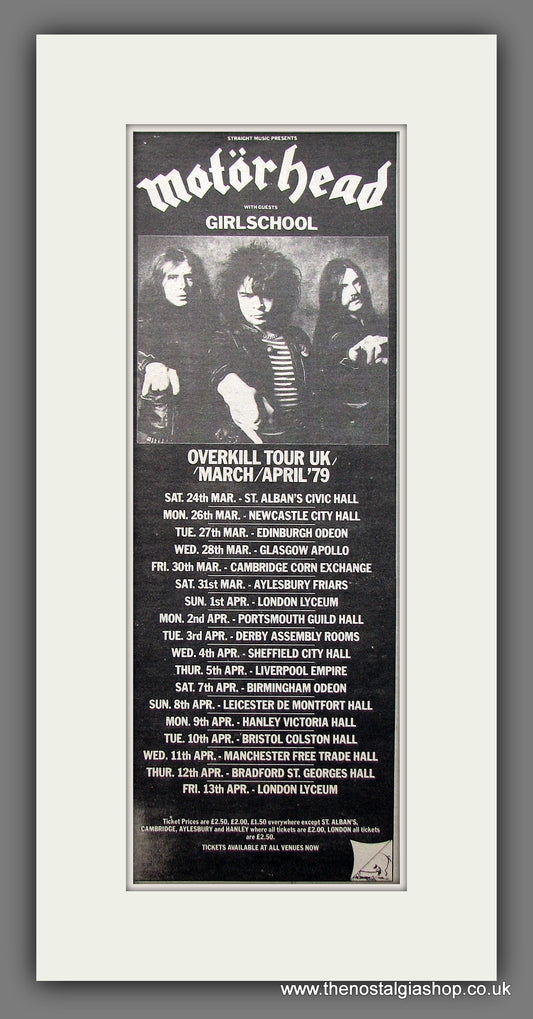 Motorhead UK Tour '79. Original Advert 1979 (ref AD200151)