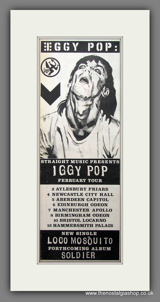 Iggy Pop. Soldier & UK Tour. Original Advert 1980 (ref AD200158)