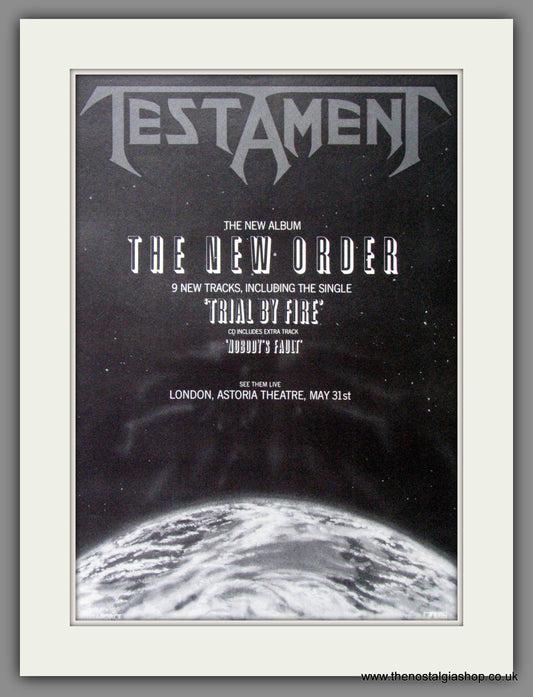 Testament, The New Order. 1988 Original Advert (ref AD53126)