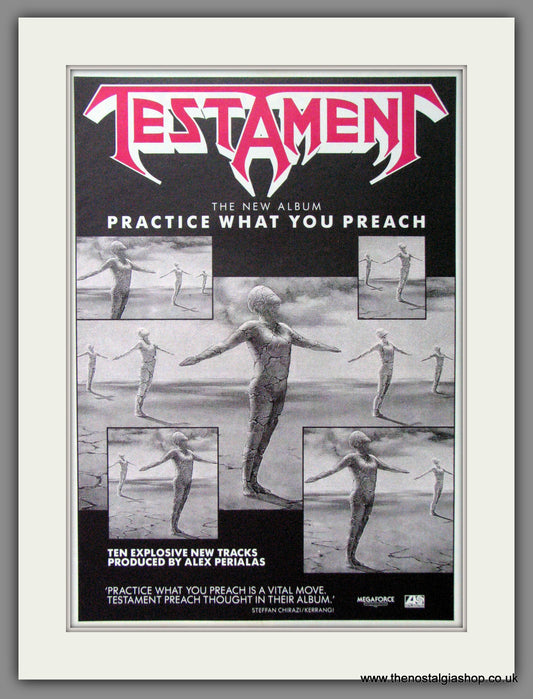 Testament, Practice What You Preach. 1989 Original Advert (ref AD53127)