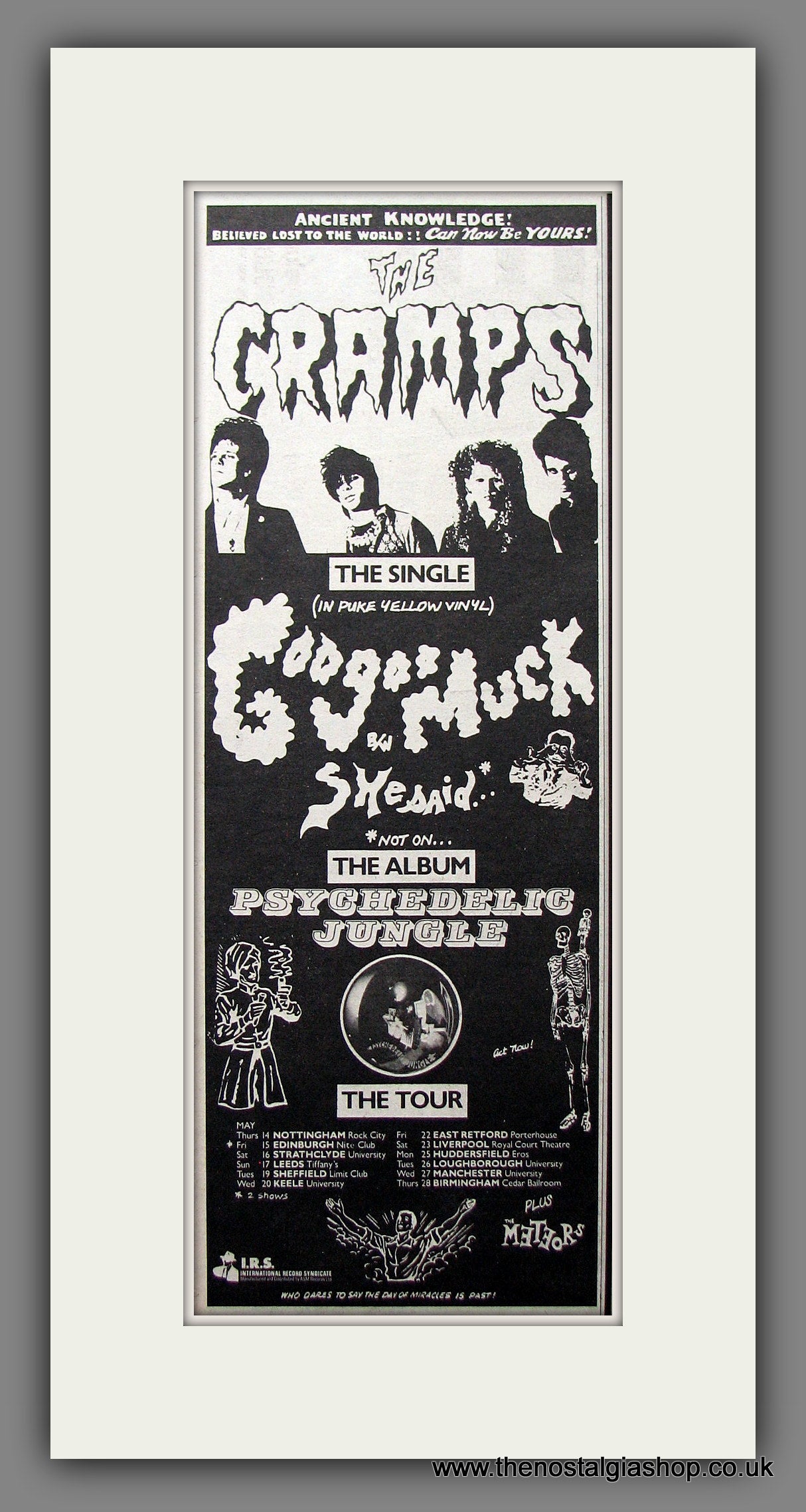 Cramps (The) Goo Goo Muck. UK Tour. Original Advert 1981 (ref AD200162)